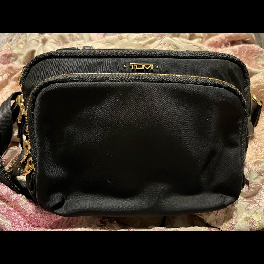 TUMI VOYAGEUR BLACK NYLON CROSSBODY BAG